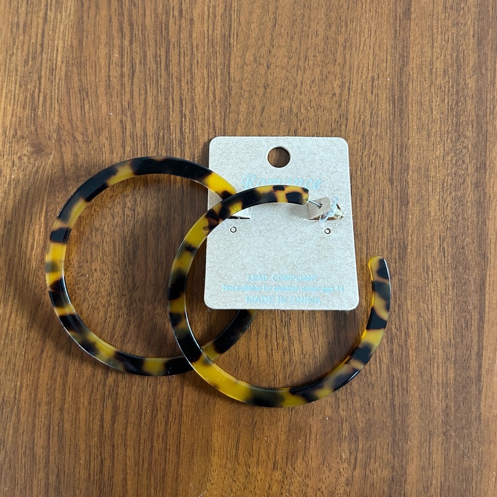 Large Tortoiseshell Hoop Earrings